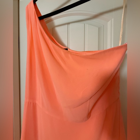 Gianni Bini One-Shoulder Peach maxi Dress size 12 - Picture 4 of 9